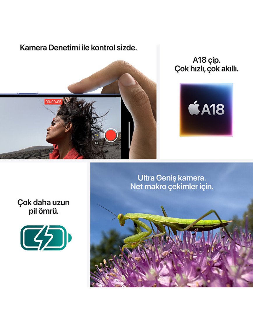 iPhone 16 128GB Deniz Mavisi iPhone 16 128GB Deniz Mavisi