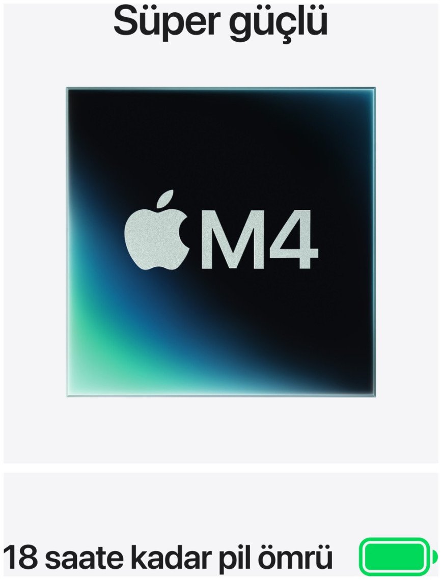 Apple MacBook Air M4 24GB 512GB SSD macOS 13" Taşınabilir Bilgisayar Gümüş MC654TU/A Apple MacBook Air M4 24GB 512GB SSD macOS 13" Taşınabilir Bilgisayar Gümüş MC654TU/A