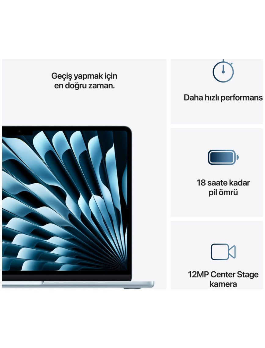 Apple MacBook Air M4 24GB 512GB SSD macOS 13" Taşınabilir Bilgisayar Gök Mavisi MC6V4TU/A Apple MacBook Air M4 24GB 512GB SSD macOS 13" Taşınabilir Bilgisayar Gök Mavisi MC6V4TU/A